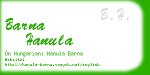 barna hanula business card